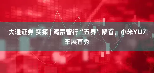 大通证券 实探 | 鸿蒙智行“五界”聚首，小米YU7车展首秀